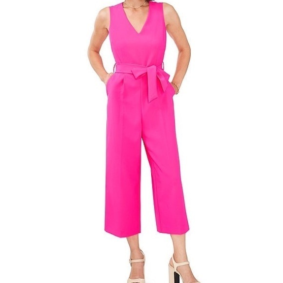 Vince Camuto Vibrant Hot Pink Sleeveless Jumpsuit 8 - Picture 1 of 14